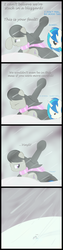 Size: 730x2875 | Tagged: safe, artist:erthilo, dj pon-3, octavia melody, vinyl scratch, earth pony, pony, unicorn, ask octavia, g4, blizzard, christmas arc, clothes, cold, comic, duo, duo female, faint, female, mare, sad, scarf, sick, snow, snowfall, tumblr