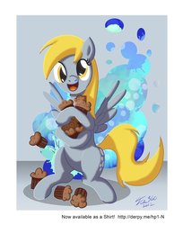 Size: 600x735 | Tagged: safe, artist:tsitra360, derpy hooves, pegasus, pony, g4, female, mare, muffin