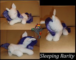 Size: 1926x1527 | Tagged: safe, artist:caleighs-world, rarity, pony, g4, irl, photo, plushie, sleeping, solo