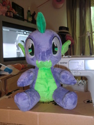 Size: 1536x2048 | Tagged: safe, artist:caleighs-world, spike, g4, irl, photo, plushie, solo, spike plushie