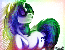 Size: 840x645 | Tagged: safe, artist:flikkun, dj pon-3, vinyl scratch, pony, g4, female, painting, solo