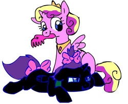 Size: 598x487 | Tagged: safe, princess skyla, oc, oc:selene, alicorn, pony, g4, alicorn oc, not nyx