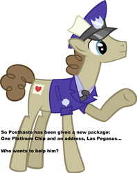 Size: 2984x3776 | Tagged: safe, artist:catnipfairy, parcel post, post haste, pony, fallout equestria, g4, courier, fallout: new vegas, high res, los pegasus, male, meta, stallion