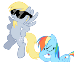 Size: 6200x5244 | Tagged: safe, artist:austiniousi, artist:that guy in the corner, derpy hooves, rainbow dash, pegasus, pony, g4, absurd resolution, facehoof, female, mare, sunglasses