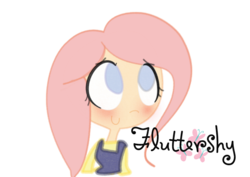 Size: 1087x769 | Tagged: safe, artist:color-cartridge, fluttershy, human, g4, clothes, female, humanized, simple background, solo, transparent background