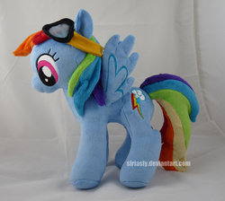 Size: 900x806 | Tagged: safe, artist:siriasly, rainbow dash, pony, g4, goggles, irl, photo, plushie, solo