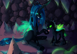 Size: 1280x896 | Tagged: safe, artist:fuzzwolfy, edit, queen chrysalis, changeling, changeling queen, g4, female, fetish, hoof fetish, hoof licking, hooves