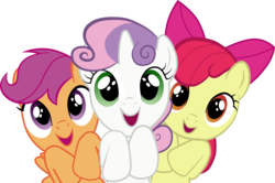 Size: 6711x4455 | Tagged: safe, artist:br-david, apple bloom, scootaloo, sweetie belle, earth pony, pegasus, pony, unicorn, g4, absurd resolution, cutie mark crusaders, female, filly, foal, simple background, transparent background, trio, trio female