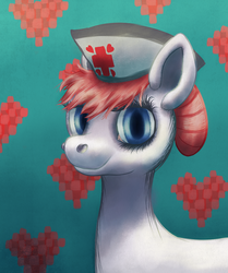 Size: 1024x1226 | Tagged: safe, artist:chromaskunk, nurse redheart, pony, g4