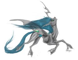 Size: 1280x978 | Tagged: safe, artist:acidevey, queen chrysalis, changeling, changeling queen, g4, crown, female, jewelry, regalia