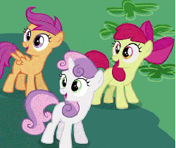 Size: 472x397 | Tagged: safe, screencap, apple bloom, scootaloo, sweetie belle, g4, animated, female