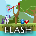 Size: 150x150 | Tagged: safe, artist:futzi01, rarity, spike, g4, flash, flash game, game