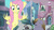 Size: 640x355 | Tagged: safe, screencap, amber waves, crystal arrow, crystal beau, fluttershy, crystal pony, pony, g4, season 3, the crystal empire, image macro, meme, youtube caption