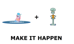 Size: 1176x700 | Tagged: safe, pinkie pie, g4, all caps, exploitable meme, make it happen, male, meme, meta, spongebob squarepants, squidward tentacles