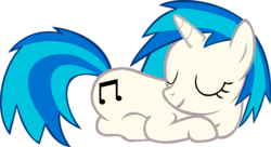 Size: 6497x3544 | Tagged: safe, artist:husksummers, dj pon-3, vinyl scratch, pony, unicorn, g4, cutie mark, eyes closed, female, hooves, horn, lying down, mare, simple background, sleeping, solo, transparent background, vector
