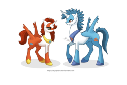 Size: 1280x858 | Tagged: safe, artist:almairis, latias, latios, brother and sister, duo, female, legendary pokémon, male, mare, pokémon, ponified, ponymon, simple background, stallion, transparent background