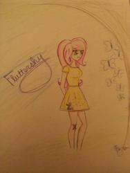 Size: 720x960 | Tagged: safe, artist:~taco, fluttershy, human, g4, clothes, dress, humanized