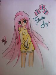 Size: 717x960 | Tagged: safe, artist:rebecca boo berry, fluttershy, human, g4, humanized