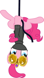 Size: 677x1180 | Tagged: safe, artist:loboguerrero, pinkie pie, earth pony, pony, g4, my little pony: friendship is magic, the crystal empire, female, mare, night vision goggles, pinkie spy, rope, simple background, solo, transparent background