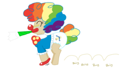 Size: 2546x1444 | Tagged: safe, artist:jaymanney4life, mayor mare, earth pony, pony, g4, clown, cutie mark diapers, diaper, female, mare, non-baby in diaper, poofy diaper, rainbow wig, simple background, solo, transparent background