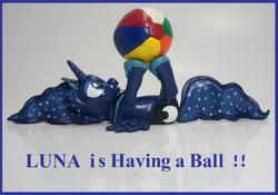 Size: 3776x2648 | Tagged: safe, artist:madponyscientist, princess luna, pony, g4, beach ball, high res, irl, photo, sculpture, solo