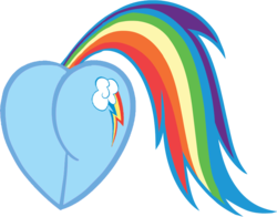 Size: 771x603 | Tagged: safe, artist:rayodragon, rainbow dash, pegasus, pony, g4, butt, butt only, female, heart, heart butt, plot, rainbutt dash, simple background, solo, tail, tail aside, transparent background