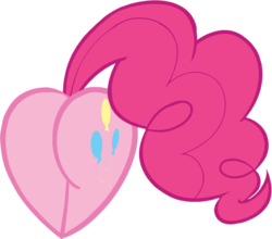 Size: 845x743 | Tagged: safe, artist:rayodragon, pinkie pie, earth pony, pony, g4, balloonbutt, butt, butt only, female, heart, heart butt, plot, simple background, solo, transparent background