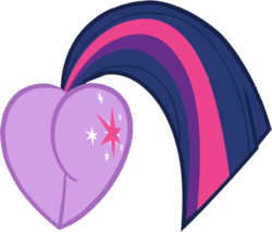 Size: 773x658 | Tagged: safe, artist:rayodragon, twilight sparkle, pony, unicorn, g4, butt, butt only, female, heart, heart butt, plot, simple background, solo, tail, tail aside, transparent background, twibutt