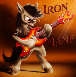 Size: 900x911 | Tagged: safe, artist:volcanico, guitar, heavy metal, iron maiden, metal