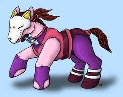 Size: 900x705 | Tagged: safe, artist:suzidragonlady, kunimitsu, ponified, tekken