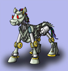 Size: 874x914 | Tagged: safe, artist:suzidragonlady, robot, combot, ponified, tekken