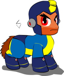 Size: 606x714 | Tagged: safe, artist:dbzshonen13, male, mega man (series), ponified, simple background, solo, transparent background