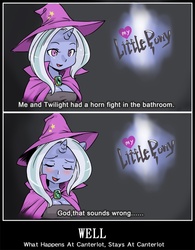 Size: 700x896 | Tagged: safe, artist:shepherd0821, trixie, anthro, g4, ambiguous facial structure, blushing, embarrassed, harry potter (series), interview, parody