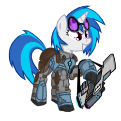 Size: 1400x1400 | Tagged: safe, artist:sotoco, dj pon-3, vinyl scratch, pony, unicorn, g4, female, gears of war, mare, simple background, solo, transparent background