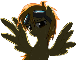 Size: 4000x3169 | Tagged: safe, artist:johnjoseco, artist:shelmo69, spitfire, pegasus, pony, g4, female, high res, simple background, solo, transparent background, vector, wet, wet mane