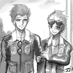 Size: 800x800 | Tagged: safe, artist:johnjoseco, soarin', spitfire, human, g4, female, grayscale, humanized, male, monochrome, ship:soarinfire, shipping, straight