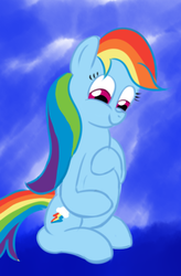 Size: 276x421 | Tagged: safe, artist:tggeko, rainbow dash, g4, backwards cutie mark, preggo dash, pregnant