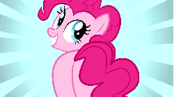 Size: 853x480 | Tagged: safe, pinkie pie, earth pony, pony, animated, as seen on tv, balloonbutt, butt, butt shake, female, grin, looking at you, mare, plot, smiling, solo
