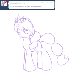Size: 846x886 | Tagged: safe, artist:tails-doll-lover, diamond tiara, g4, ask, teenage crusaders answers, teenager, tumblr