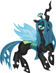 Size: 694x900 | Tagged: safe, artist:rayodragon, queen chrysalis, changeling, changeling queen, g4, crown, female, jewelry, regalia, simple background, solo, transparent background