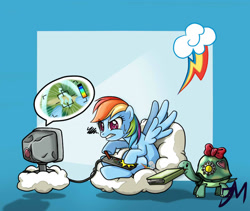 Size: 972x822 | Tagged: safe, artist:kuraidraws, rainbow dash, tank, g4, video game