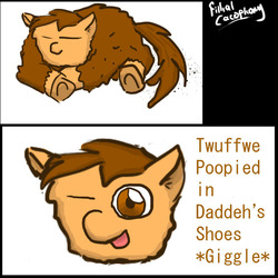 Size: 720x720 | Tagged: safe, artist:fillialcacophony, fluffy pony, fluffy pony original art, sleeping, troll, truffle