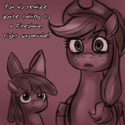 Size: 750x750 | Tagged: safe, apple bloom, applejack, ask crapplejack, g4, ask