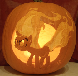 Size: 900x877 | Tagged: safe, artist:joh-wee, twilight sparkle, rapidash, g4, halloween, holiday, irl, jack-o-lantern, photo, pumpkin, rapidash twilight