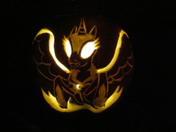 Size: 4000x3000 | Tagged: safe, artist:dudeboy666, nightmare moon, g4, halloween, holiday, irl, jack-o-lantern, photo, pumpkin