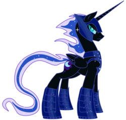 Size: 1024x975 | Tagged: dead source, safe, artist:icedroplet, nightmare moon, alicorn, pony, g4, darkhorse knight, male, rule 63, simple background, solo, stallion, transparent background, vector