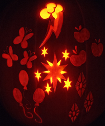 Size: 900x1078 | Tagged: safe, artist:joh-wee, craft, cutie mark, halloween, holiday, irl, jack-o-lantern, photo, pumpkin