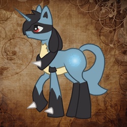 Size: 739x739 | Tagged: safe, artist:re-flamed, lucario, pokémon, ponified