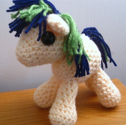 Size: 2469x2440 | Tagged: safe, artist:acrylicsheep, oc, oc only, oc:umbra, pony, amigurumi, crochet, high res, irl, photo, plushie, solo