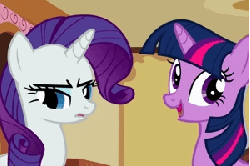 Size: 300x200 | Tagged: safe, screencap, rarity, twilight sparkle, pony, g4, ponyville confidential, animated, duo, female, hooves on face